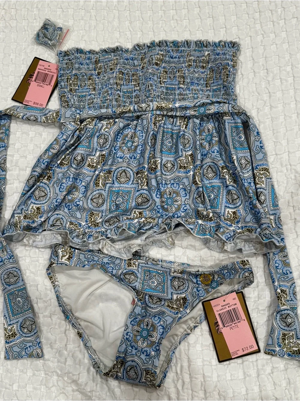 NWT Set Of Juicy Couture Sz P Shaded Smocked Bandini Top And Classic Bottom